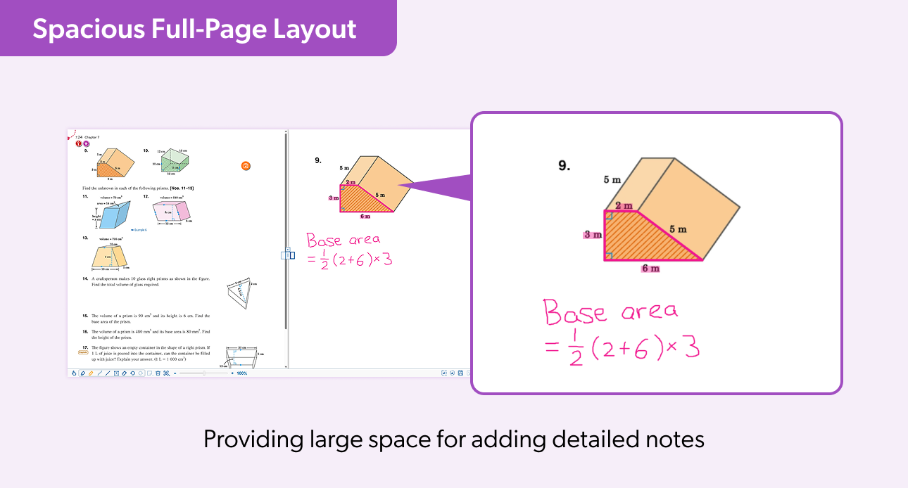 Spacious Full-Page Layout: Providing large space for adding detailed notes