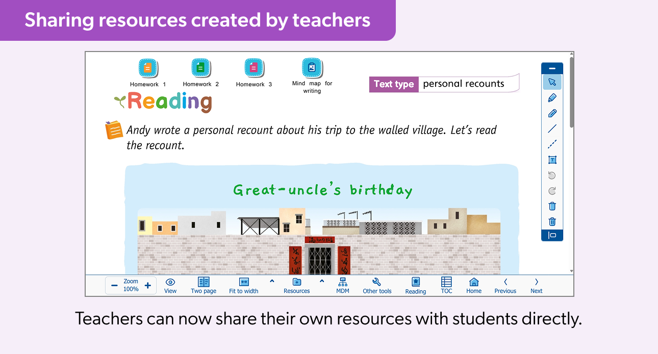 Sharing resources created by teachers