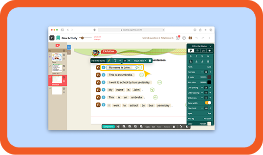 Edit and Share Activities
