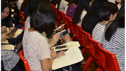 Teachers actively participating in e-learning tasks prepared by Dr Sze
