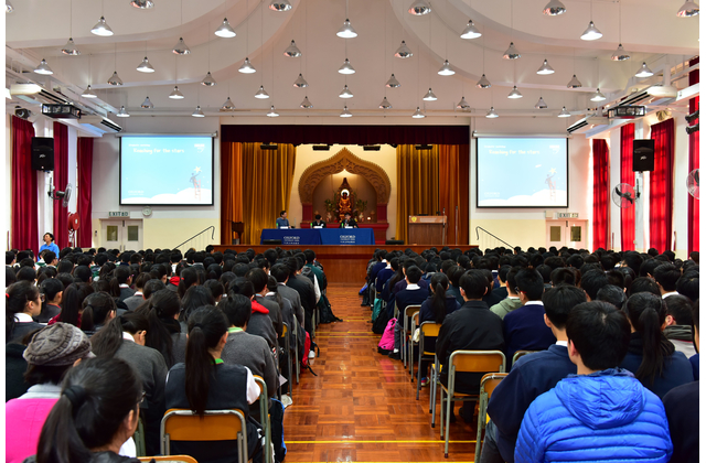Students listening to the sharing attentively.