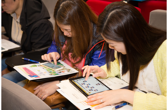 Teachers trying iClass activities with their own devices