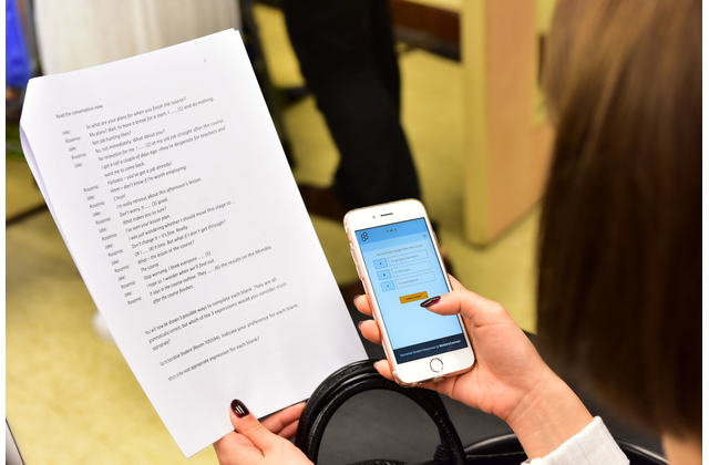 Teachers take part in the activities through instant feedback apps