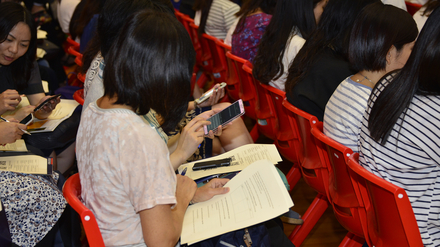 Teachers actively participating in e-learning tasks prepared by Dr Sze