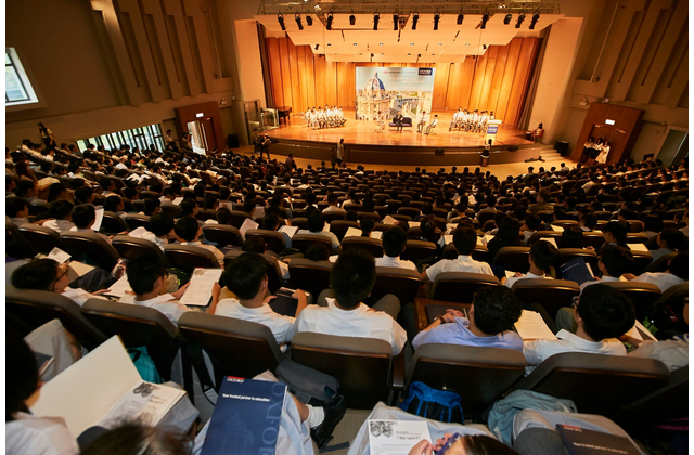 Students listening to Mr Tsang’s sharing attentively