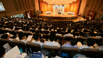 Students listening to Mr Tsang’s sharing attentively