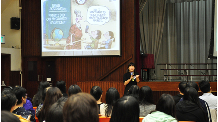 Ms Jenny Leung explaining how teachers can utilize a variety of digital solutions to enhance their teaching methods