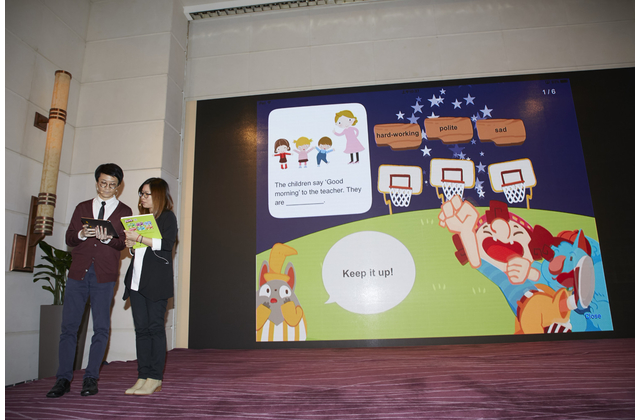 The Editorial team demonstrating the interactive games in Ready. 