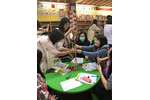 Participants try to build a tower as high as possible. 