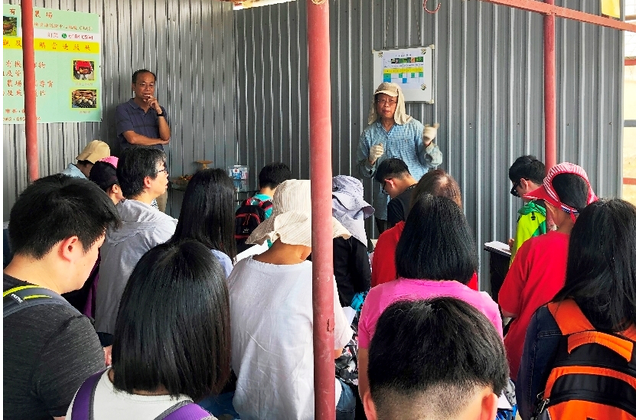 逢吉鄉有機農場主人和老師作詳細的講解，由林智中教授講解怎樣協助學生撰寫問卷題目和訪談